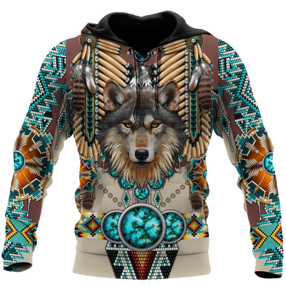 Premium Wolf Native American 3D All Over Printed Unisex Shirts