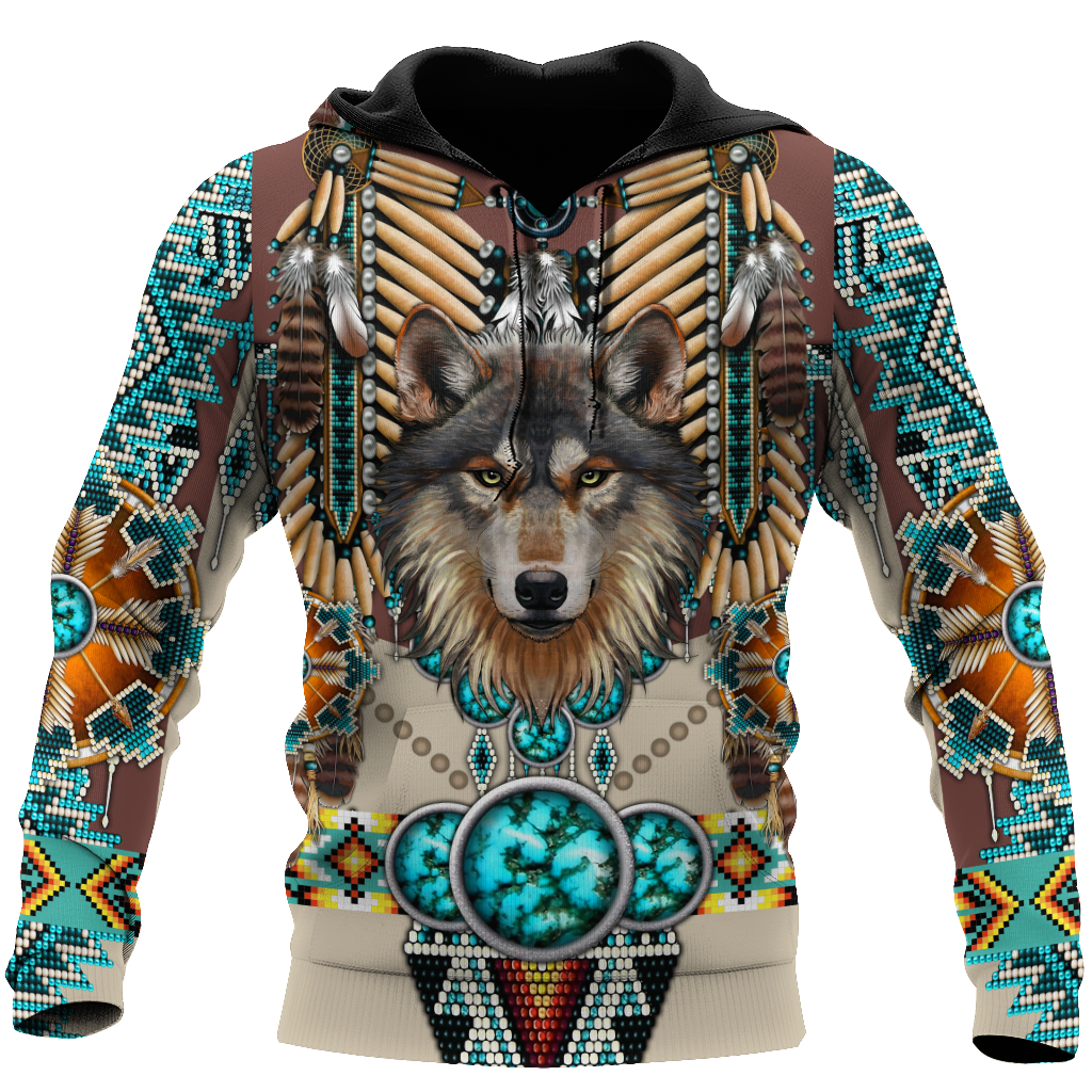 Premium Wolf Native American 3D All Over Printed Unisex Shirts