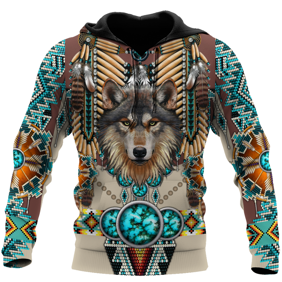 Premium Wolf Native American 3D All Over Printed Unisex Shirts