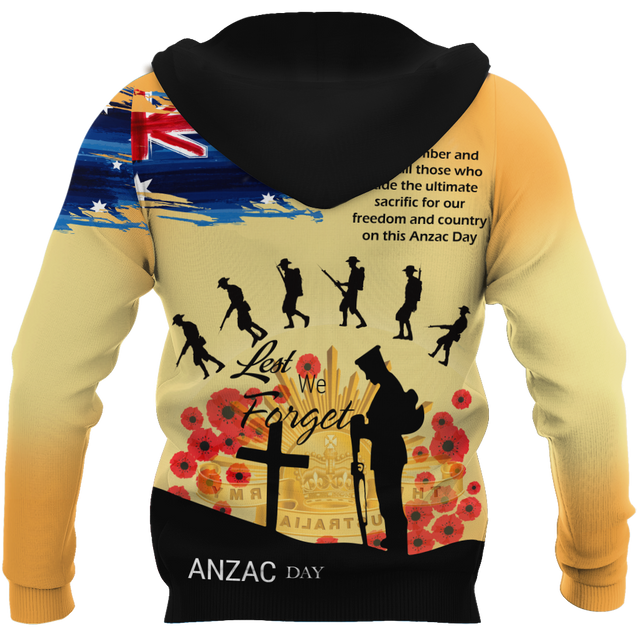 Premium Unisex Hoodie Remember Anzac Day ML