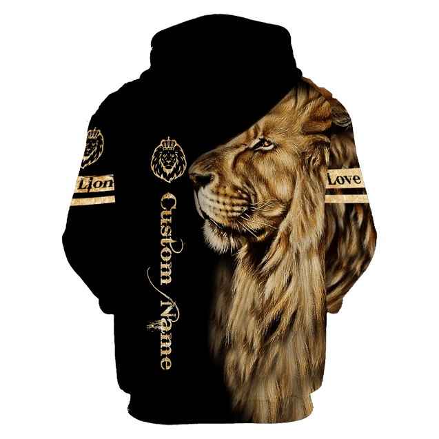 Customize Name Love Lion 3D All Over Printed Unisex Shirt