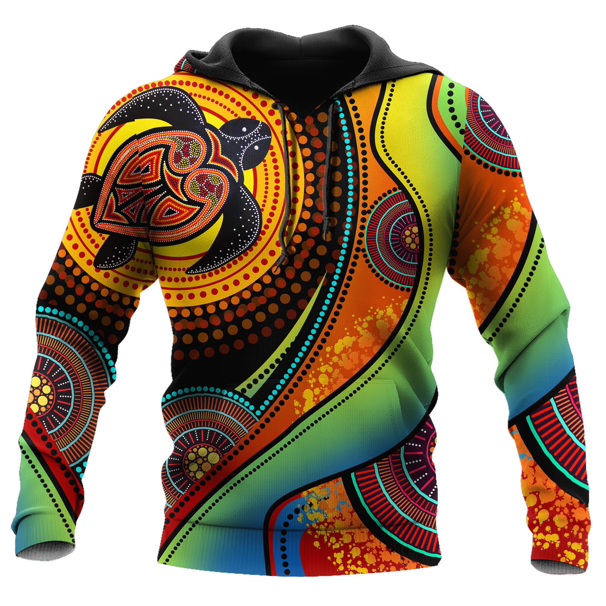 Aboriginal Green Turtles Australia Painting Art 3D design shirts