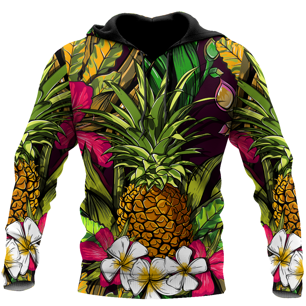 Amazing Polynesian Pineapple Hawaiian Style Unisex Deluxe Hoodie ML