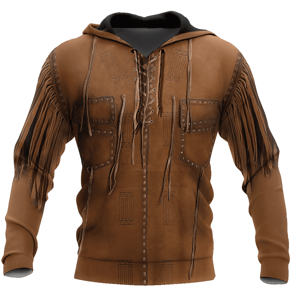 Native Cowboy Jacket No26 Cosplay 3D Over Printed Unisex Deluxe Hoodie ML