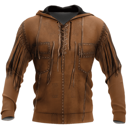 Native Cowboy Jacket No26 Cosplay 3D Over Printed Unisex Deluxe Hoodie ML