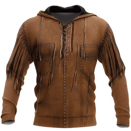 Native Cowboy Jacket No26 Cosplay 3D Over Printed Unisex Deluxe Hoodie ML