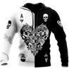 Ace Heart Skull Gothic Art 3D All Over Printed Unisex Shirts