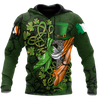 Premium Unisex Hoodie Irish St.Patrick Celtic Cross And Ireland Flag ML