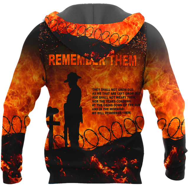 Premium Unisex Hoodie Remember Anzac Day ML