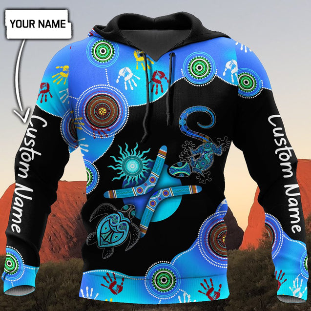 Custom name Aboriginal Naidoc Week 2021 Blue Turtle Lizard summer shirts