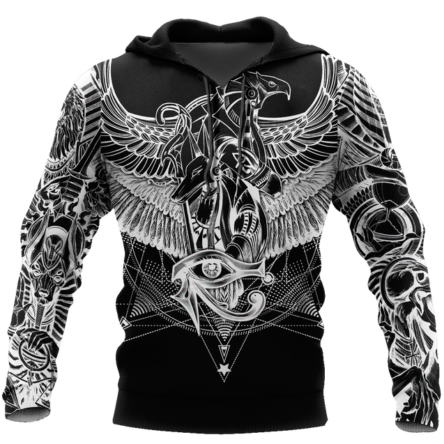 Egyptian Gods Ancient Tattoo black ver unisex 3d print shirts