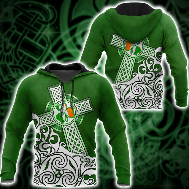 Premium Unisex Hoodie Irish St.Patrick Celtic Cross ML