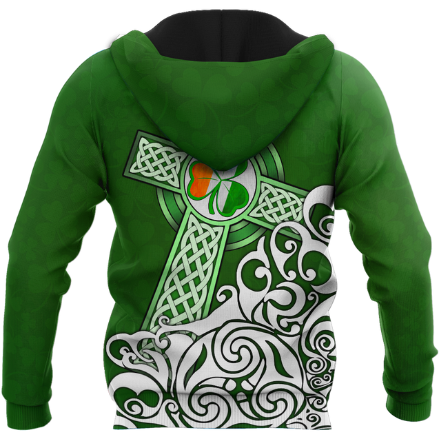 Premium Unisex Hoodie Irish St.Patrick Celtic Cross ML