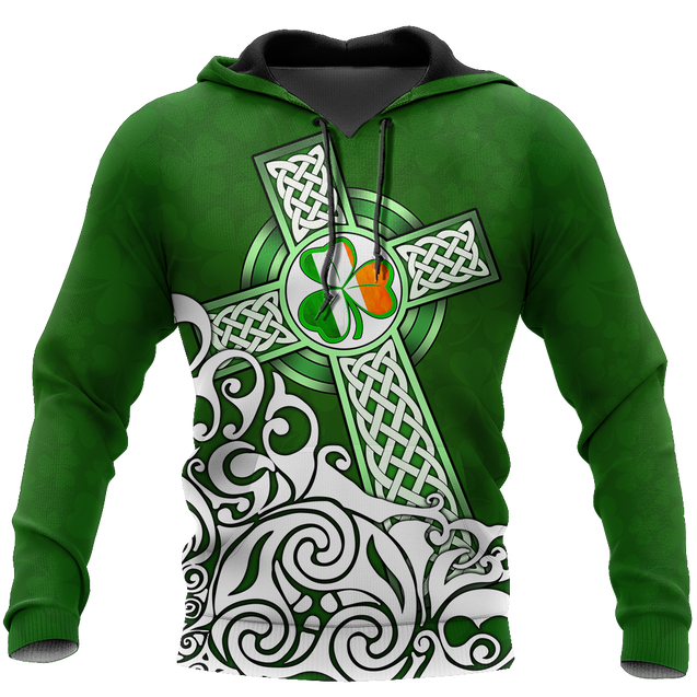 Premium Unisex Hoodie Irish St.Patrick Celtic Cross ML