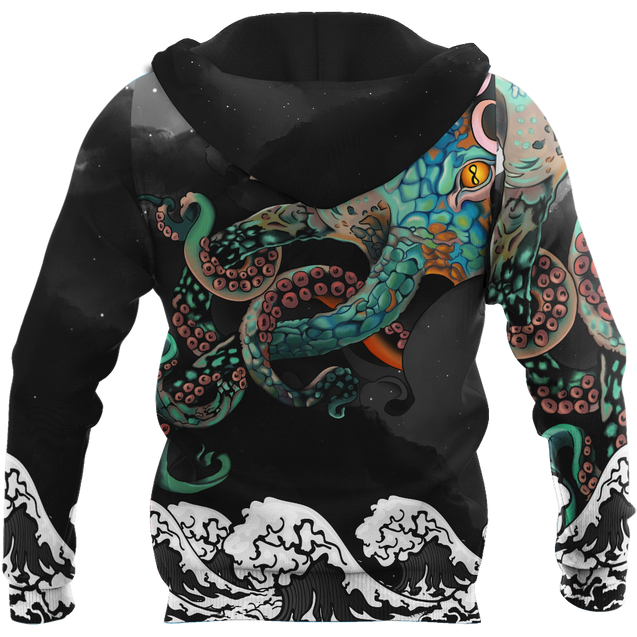 Premium Unisex Hoodie Japanese Octopus Irezumi Style ML