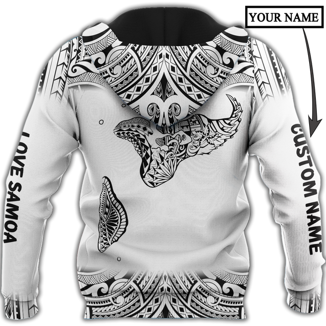 Amazing Polynesian Personalized Samoa Map Tattoo Unisex Deluxe Hoodie ML