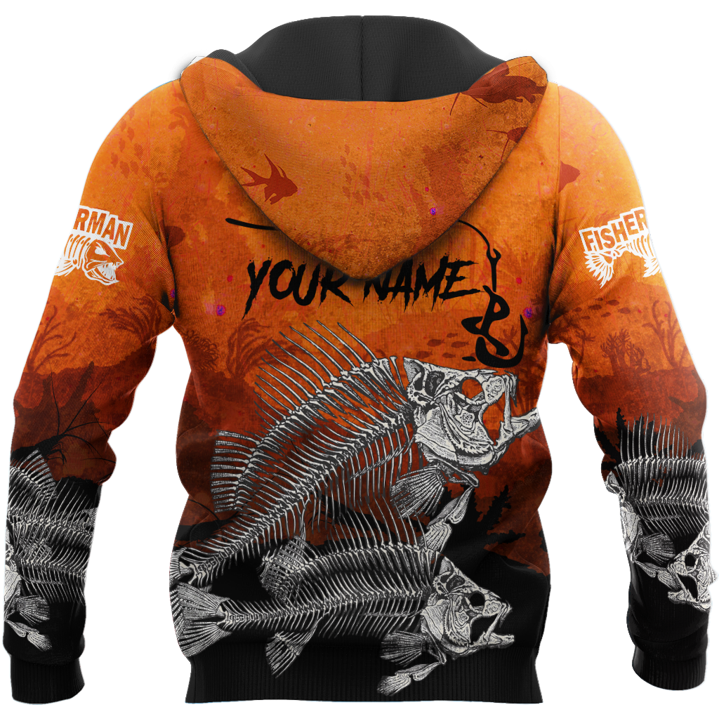 Master Baiter fishing custom name orange design 3d print shirts