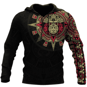 Aztec Mexico Red 3D All Over Printed Unisex Hoodie