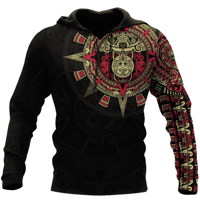 Aztec Mexico Red 3D All Over Printed Unisex Hoodie