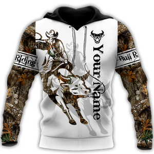 Personalized Name Bull Riding 3D All Over Printed Unisex Shirts Tattoo Ver 2