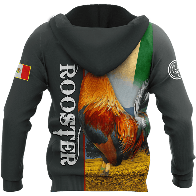 Rooster Mexico 3D All Over Printed Hoodie