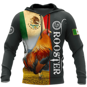 Rooster Mexico 3D All Over Printed Hoodie