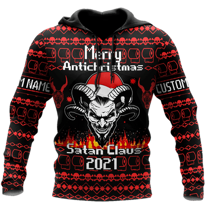 Customize Name Skull Satanic 3D All Over Printed Unisex Shirts