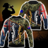 Remember Soldiers camo Australia and Kiwi Veteran 3D print shirts