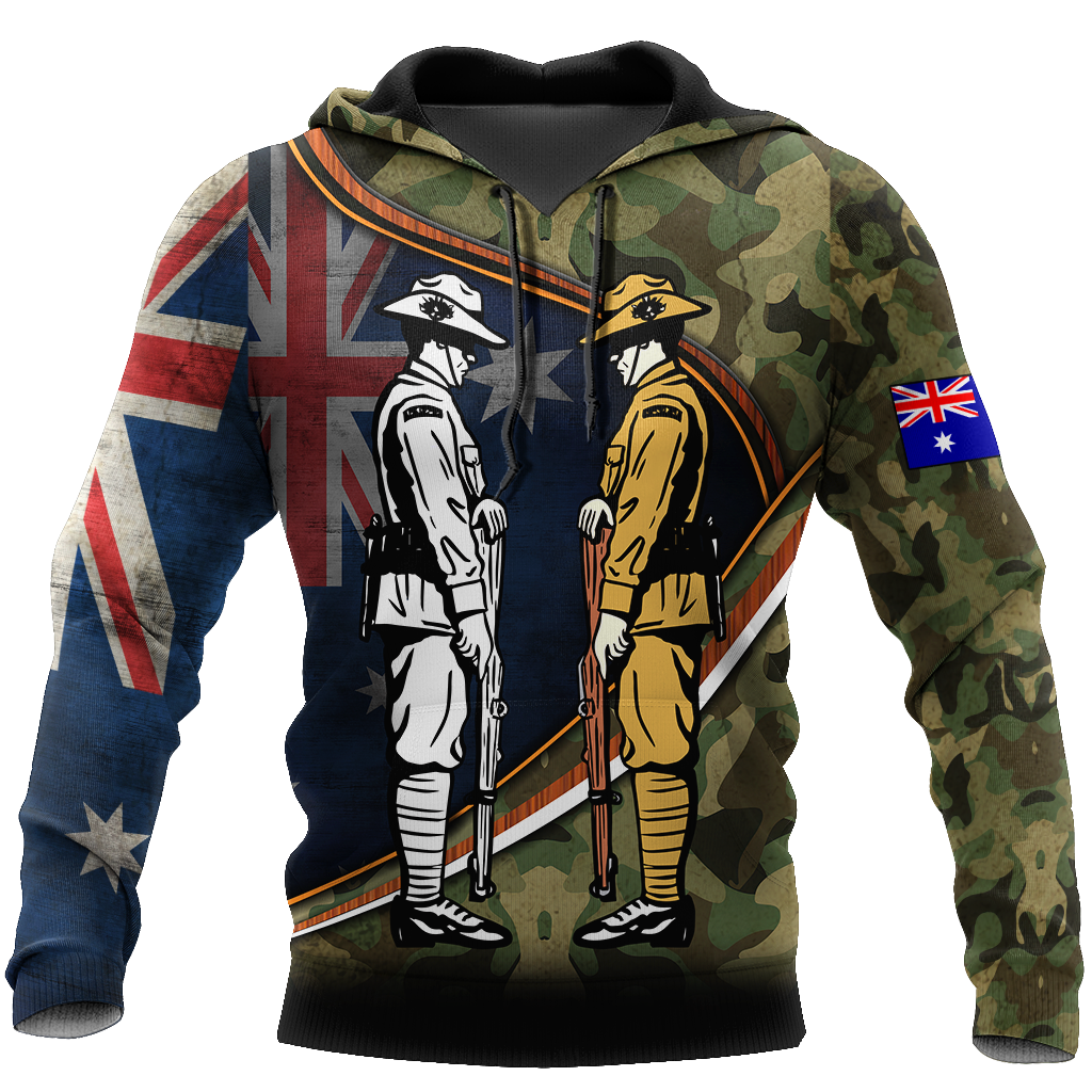 Remember Soldiers camo Australia and Kiwi Veteran 3D print shirts