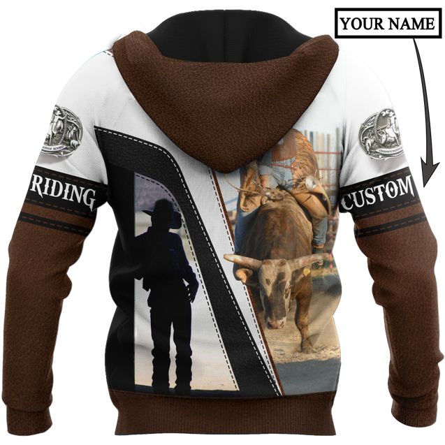 Personalized Name Bull Riding 3D All Over Printed Unisex Shirts Ride The Bull