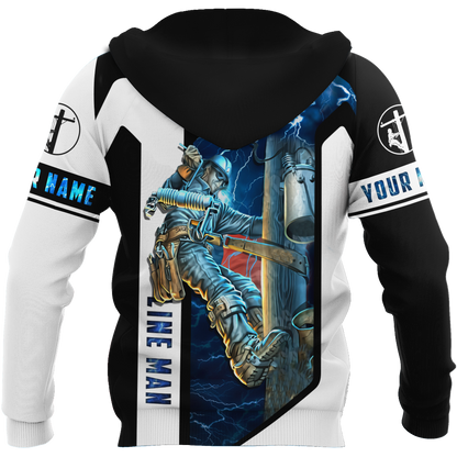 Premium Personalized 3D Print Lineman Shirts MEI