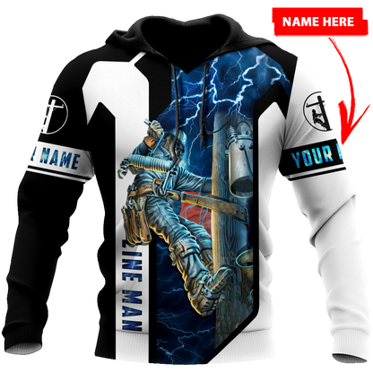 Premium Personalized 3D Print Lineman Shirts MEI
