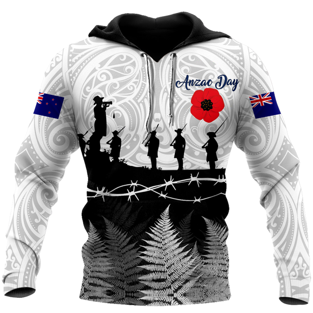 Premium Anzac Day New Zealand Maori Tattoo 3D Printed Unisex Shirts TN