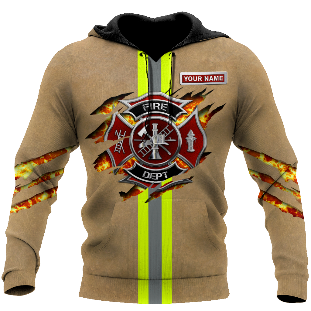 Customize Name Firefighter Hoodie Shirts For Men And Women