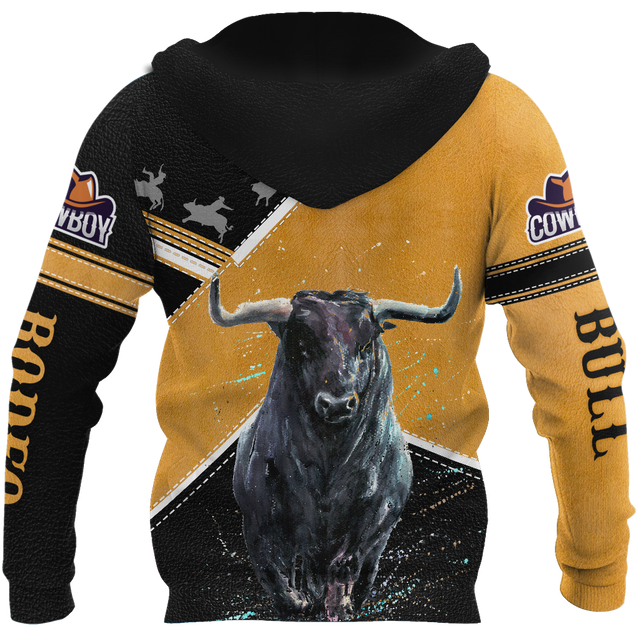 Personalized Name Bull Riding 3D All Over Printed Unisex Shirts Black Bull