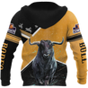 Personalized Name Bull Riding 3D All Over Printed Unisex Shirts Black Bull