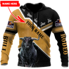 Personalized Name Bull Riding 3D All Over Printed Unisex Shirts Black Bull