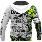 Custom name Dad Bass fishing Tattoo 3D print shirts