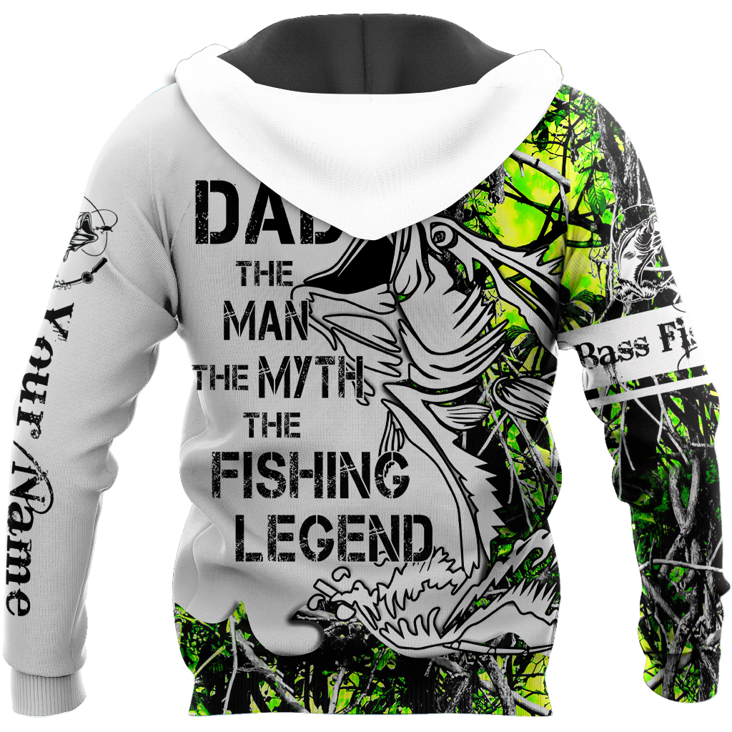 Custom name Dad Bass fishing Tattoo 3D print shirts