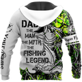 Custom name Dad Bass fishing Tattoo 3D print shirts