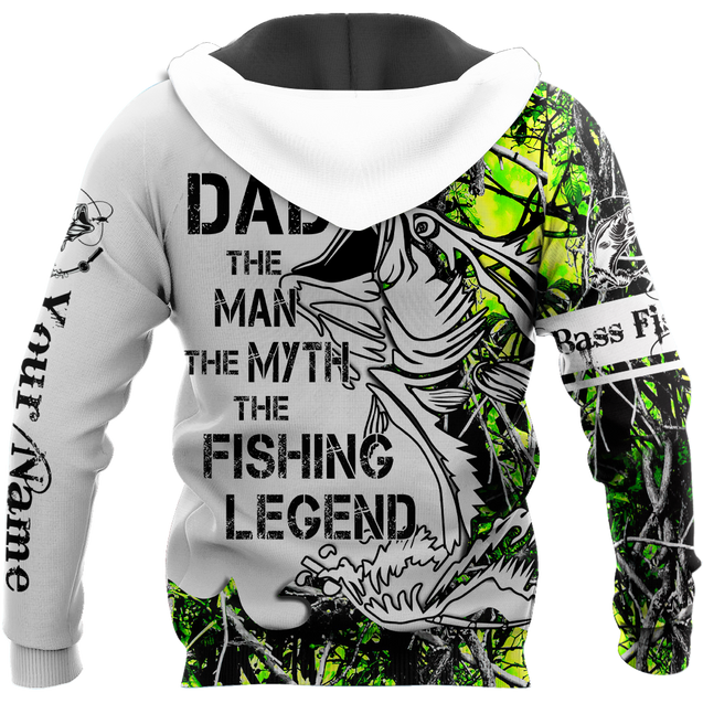 Custom name Dad Bass fishing Tattoo 3D print shirts