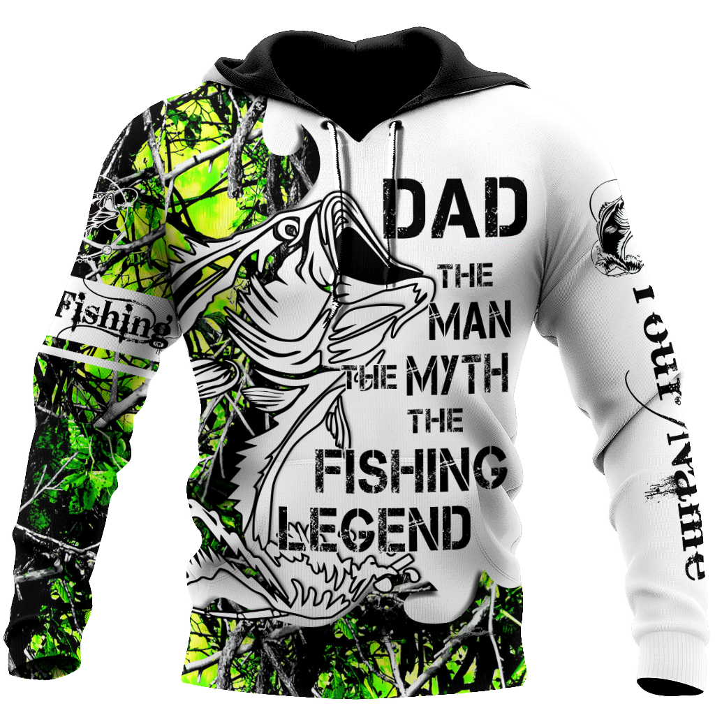 Custom name Dad Bass fishing Tattoo 3D print shirts