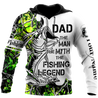 Custom name Dad Bass fishing Tattoo 3D print shirts