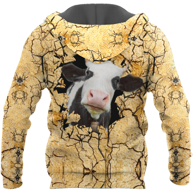 Dairy Cattle Cracks 3D Hoodie Shirt For Men And Women