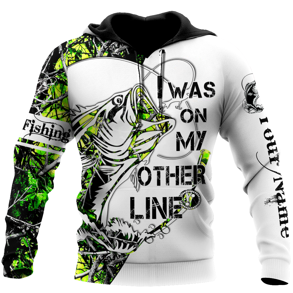 Custom name On my other line Bass fishing Tattoo 3D print shirts