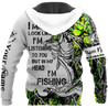 Custom name In my head I'm fishing Bass fishing Tattoo 3D print shirts