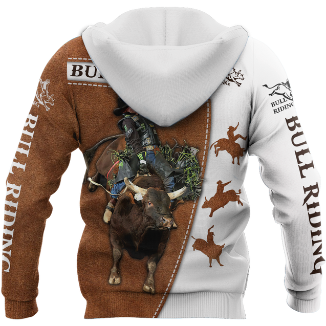 Personalized Name Bull Riding 3D All Over Printed Unisex Shirts Brown Bull