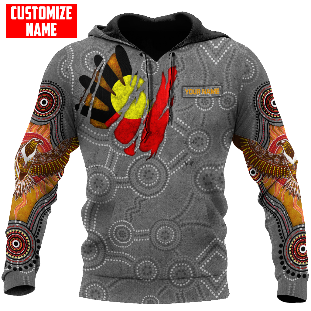 Custom name Aboriginal Australia In my heart Indigenous Painting Art 3D shirts