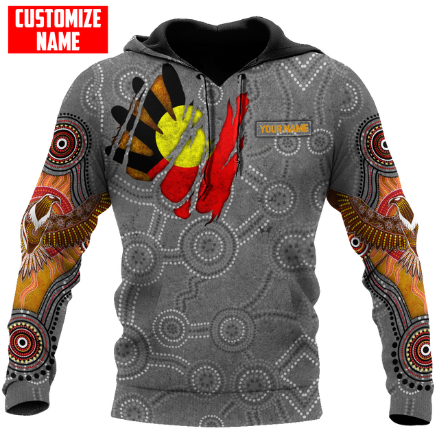 Custom name Aboriginal Australia In my heart Indigenous Painting Art 3D shirts