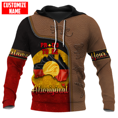 Totem Pattern Proud to be Aboriginal Flag 3D design printed shirts